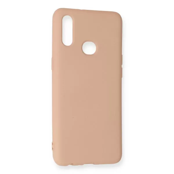 Samsung Galaxy A10s Kılıf Nano İçi Kadife Silikon - Pudra