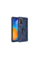 Huawei P Smart 2021 Kılıf Sofya Yüzüklü Silikon Kapak - Lacivert