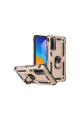 Huawei P Smart 2021 Kılıf Sofya Yüzüklü Silikon Kapak - Gold