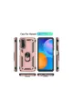 Huawei P Smart 2021 Kılıf Sofya Yüzüklü Silikon Kapak - Rose