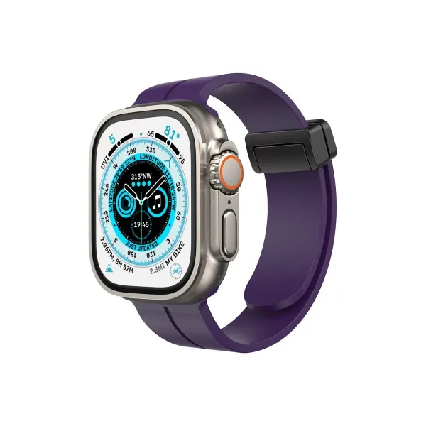 Apple Watch 42mm Kr412 Elegance Stylısh Kordon (saat Değildir) - Derin Mor