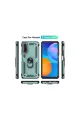 Huawei P Smart 2021 Kılıf Sofya Yüzüklü Silikon Kapak - Yeşil