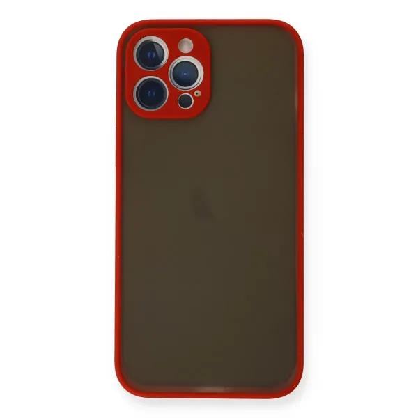 Apple İphone 12 Pro Kılıf Montreal Silikon Kapak - Kırmızı