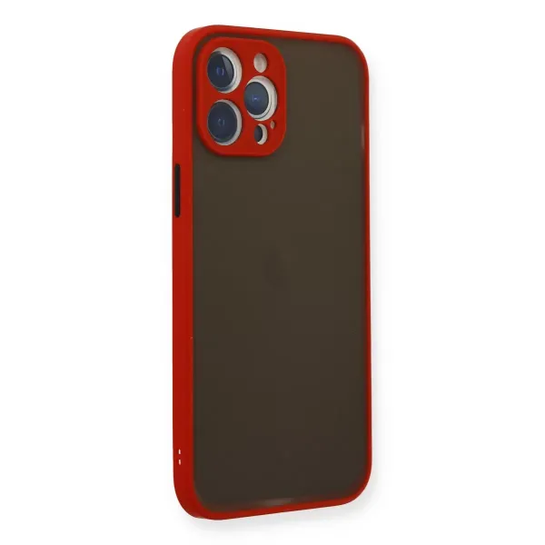 Apple İphone 12 Pro Kılıf Montreal Silikon Kapak - Kırmızı