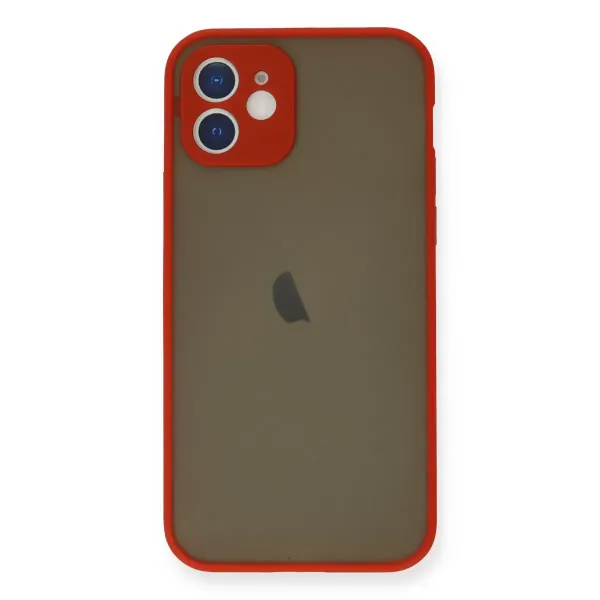Apple İphone 12 Mini Kılıf Montreal Silikon Kapak - Kırmızı