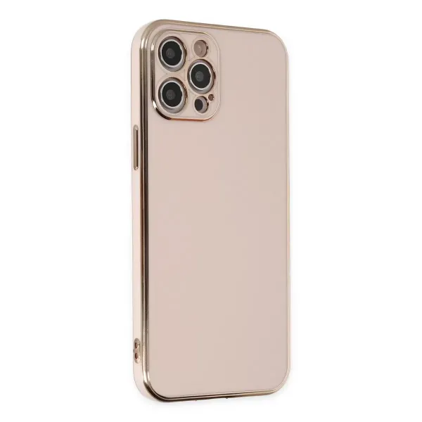 Apple İphone 12 Pro Max Kılıf Volet Silikon - Pembe