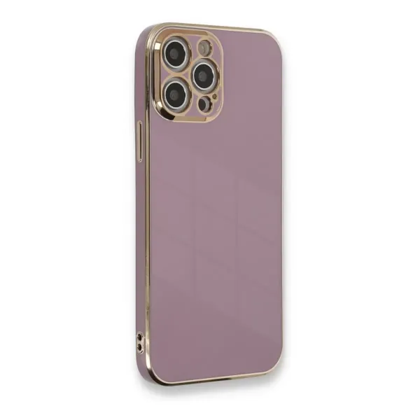 Apple İphone 12 Pro Max Kılıf Volet Silikon - Mor