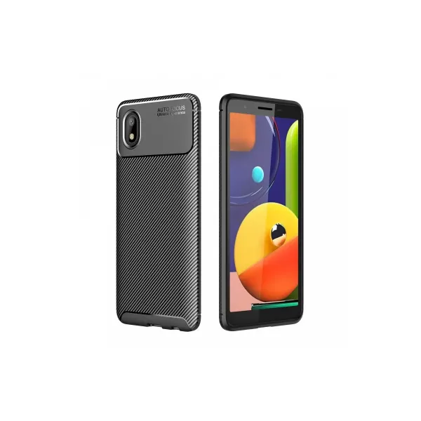 Samsung Galaxy A01 Core Kılıf Auto Focus Karbon Kapak - Siyah
