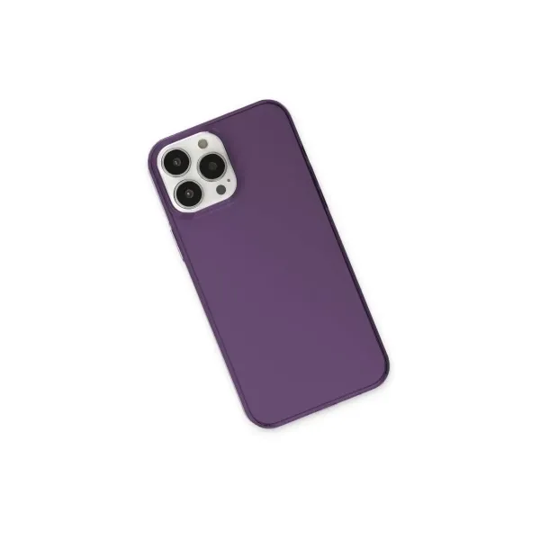 Apple İphone 13 Pro Max Kılıf Pc Sert Şeffaf Kapak - Mor