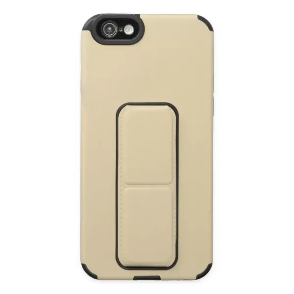 Apple İphone 6 Kılıf Mega Standlı Silikon - Gold
