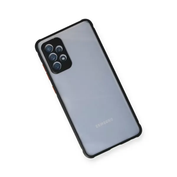 Samsung Galaxy A72 Kılıf Miami Şeffaf Silikon - Siyah