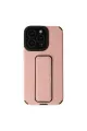 Apple İphone 13 Pro Max Kılıf Mega Standlı Silikon - Pudra