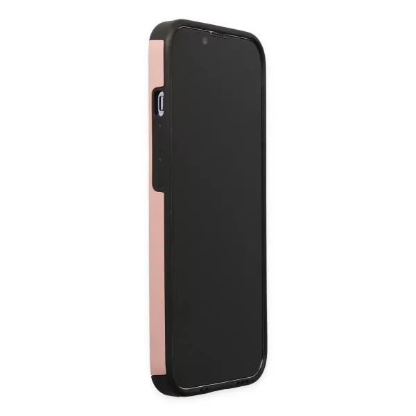Apple İphone 13 Pro Max Kılıf Mega Standlı Silikon - Pudra
