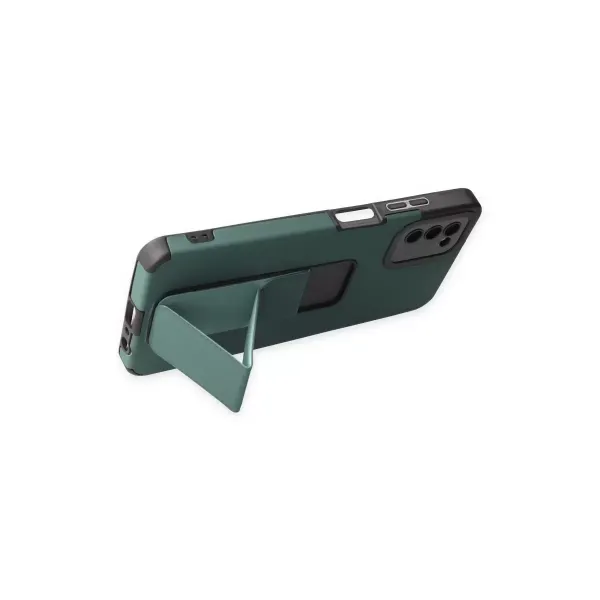 Samsung Galaxy A03s Kılıf Mega Standlı Silikon - Yeşil