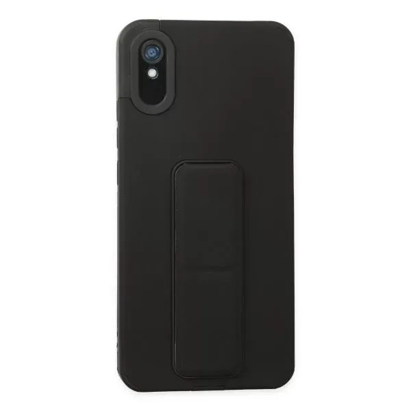 Xiaomi Redmi 9a Kılıf Mega Standlı Silikon - Siyah