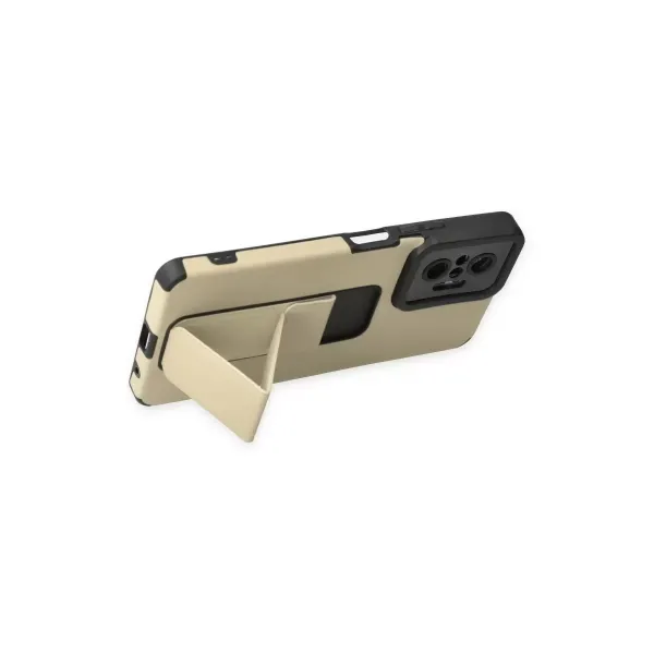 Xiaomi Redmi Note 10 Pro Kılıf Mega Standlı Silikon - Gold