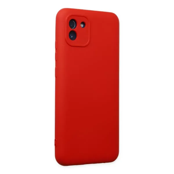 Samsung Galaxy A03 Kılıf Nano İçi Kadife Silikon - Kırmızı