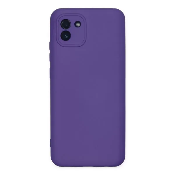 Samsung Galaxy A03 Kılıf Nano İçi Kadife Silikon - Mor
