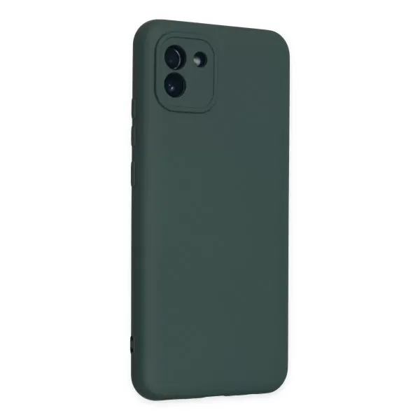 Samsung Galaxy A03 Kılıf Nano İçi Kadife Silikon - Koyu Yeşil