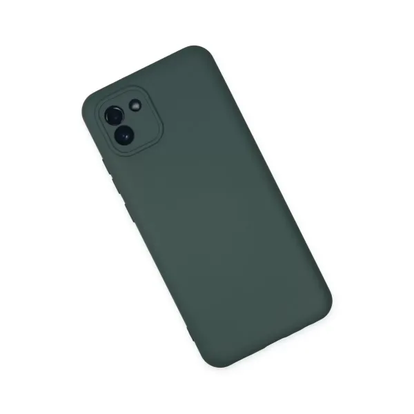 Samsung Galaxy A03 Kılıf Nano İçi Kadife Silikon - Koyu Yeşil
