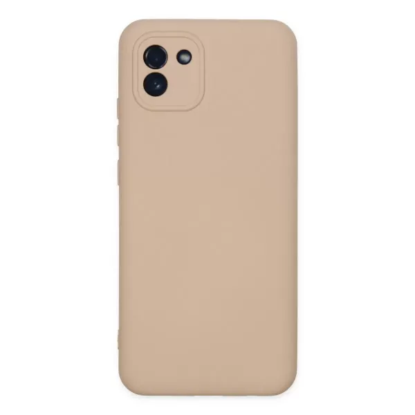 Samsung Galaxy A03 Kılıf Nano İçi Kadife Silikon - Pudra