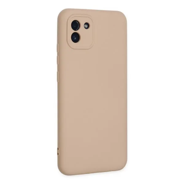 Samsung Galaxy A03 Kılıf Nano İçi Kadife Silikon - Pudra