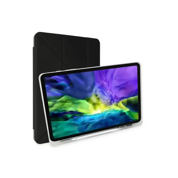Apple İpad 10.2 (8.nesil) Kılıf Kalemlikli Mars Tablet Kılıfı - Siyah