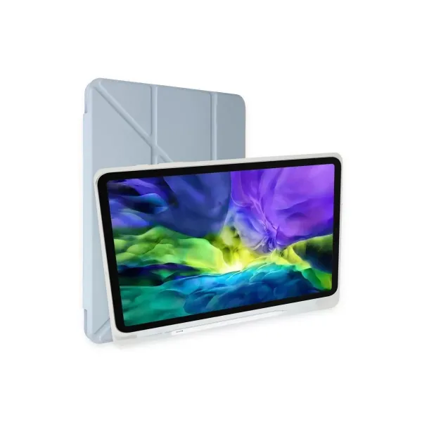 Apple İpad 10.2 (8.nesil) Kılıf Kalemlikli Mars Tablet Kılıfı - Mavi