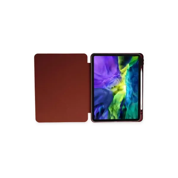 Apple İpad 10.2 (8.nesil) Kılıf Kalemlikli Mars Tablet Kılıfı - Mürdüm