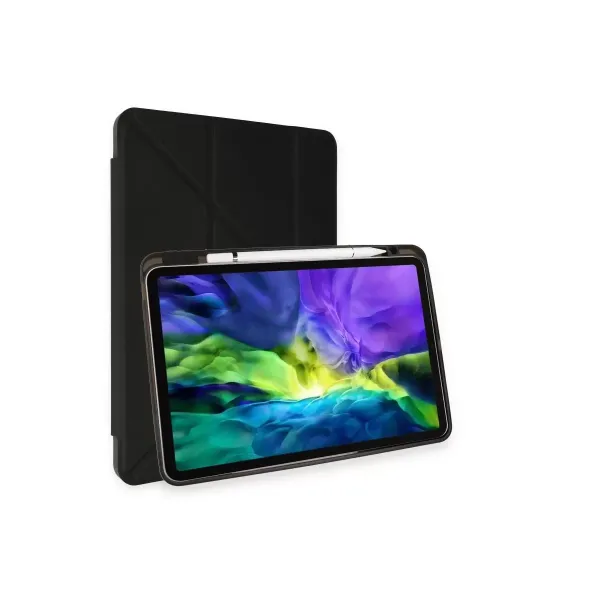 Apple İpad Air 4 10.9 Kılıf Kalemlikli Mars Tablet Kılıfı - Siyah