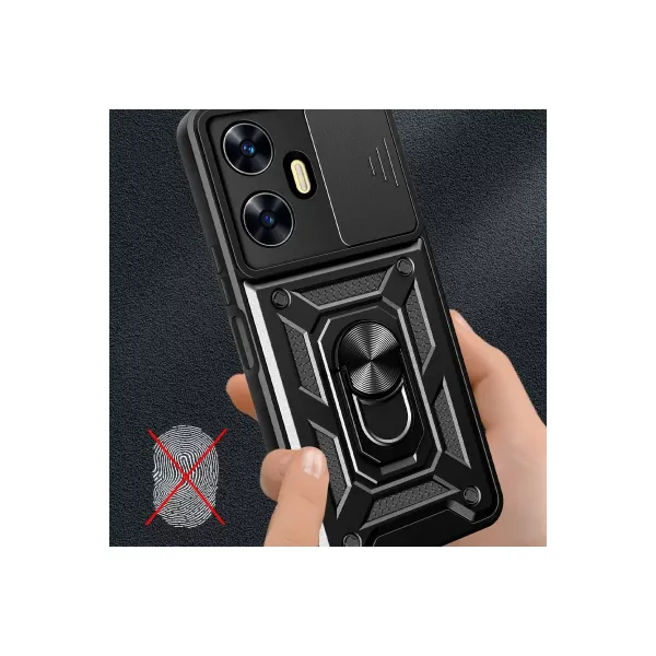 Realme C55 Kılıf Pars Lens Yüzüklü Silikon - Yeşil