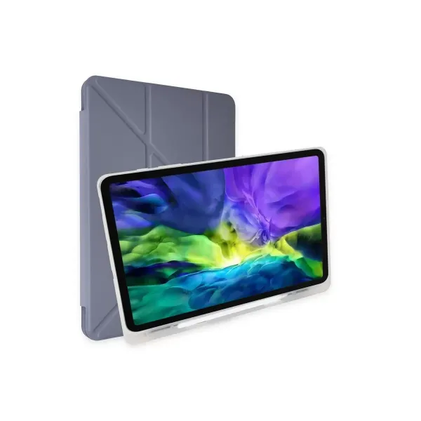 Apple İpad Pro 12.9 (2021) Kılıf Kalemlikli Mars Tablet Kılıfı - Lavender