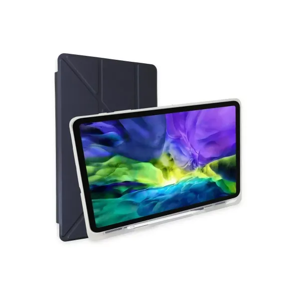 Apple İpad Pro 12.9 (2021) Kılıf Kalemlikli Mars Tablet Kılıfı - Lacivert