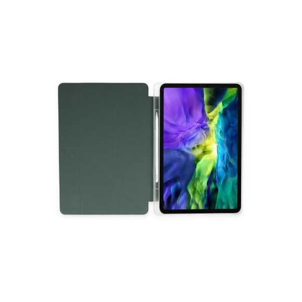 Apple İpad Pro 12.9 (2021) Kılıf Kalemlikli Mars Tablet Kılıfı - Koyu Yeşil