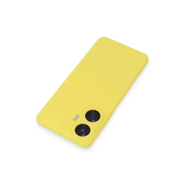 Realme C55 Kılıf Nano İçi Kadife Silikon - Sarı