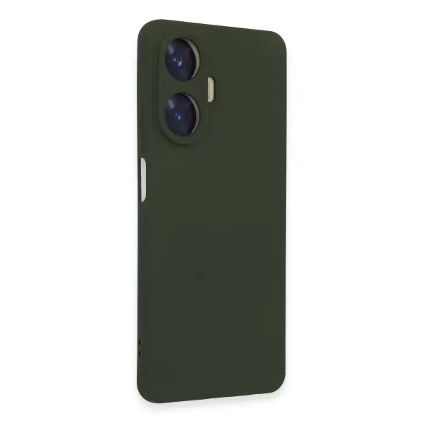 Realme C55 Kılıf Nano İçi Kadife Silikon - Koyu Yeşil