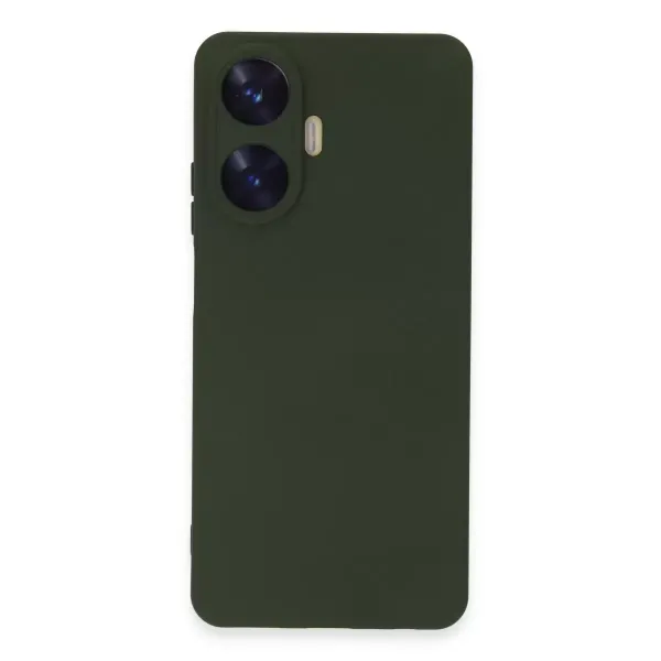 Realme C55 Kılıf Nano İçi Kadife Silikon - Koyu Yeşil