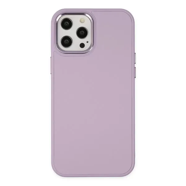 Apple İphone 12 Pro Max Kılıf Asya Deri Silikon - Lila