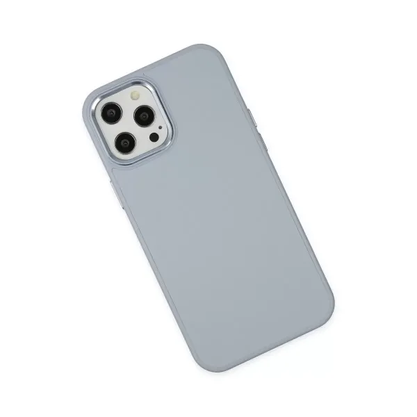 Apple İphone 12 Pro Max Kılıf Asya Deri Silikon - Sierra Blue