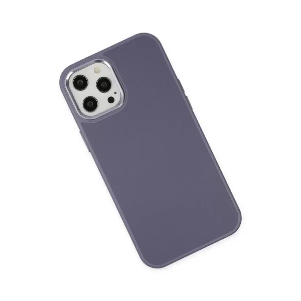 Apple İphone 12 Pro Max Kılıf Asya Deri Silikon - Mor
