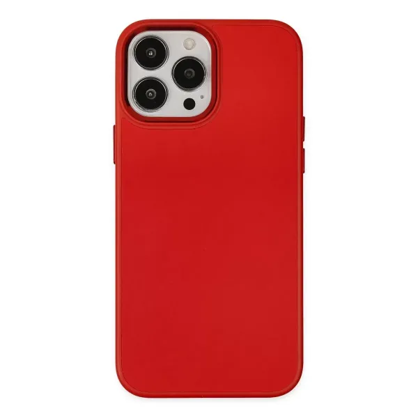 Apple İphone 13 Pro Kılıf Asya Deri Silikon - Kırmızı
