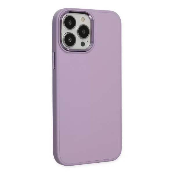 Apple İphone 13 Pro Kılıf Asya Deri Silikon - Lila