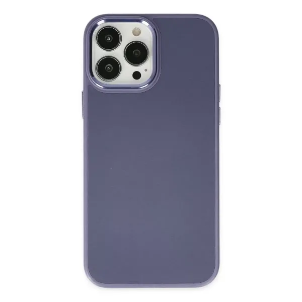 Apple İphone 13 Pro Kılıf Asya Deri Silikon - Mor