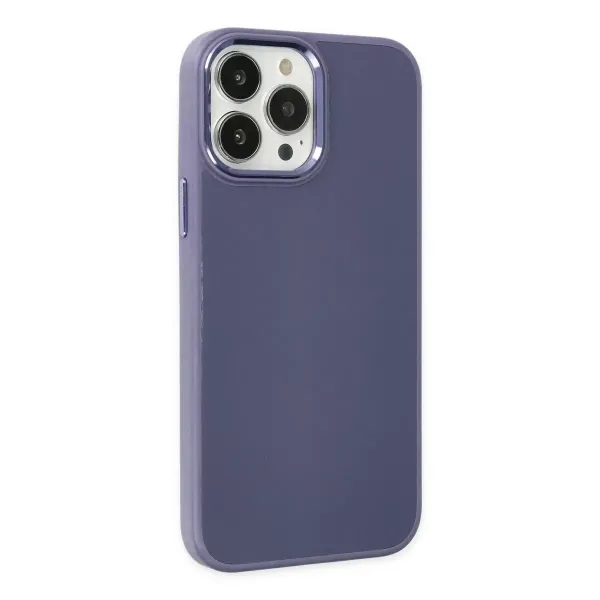 Apple İphone 13 Pro Kılıf Asya Deri Silikon - Mor