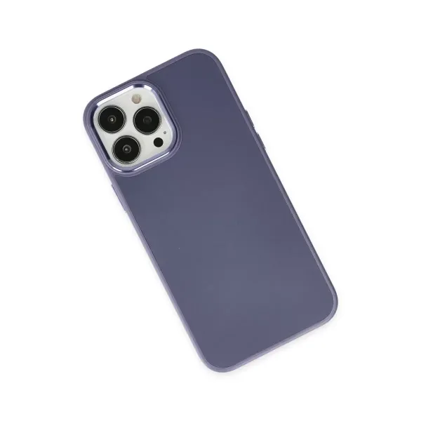 Apple İphone 13 Pro Kılıf Asya Deri Silikon - Mor