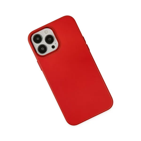 Apple İphone 13 Pro Max Kılıf Asya Deri Silikon - Kırmızı