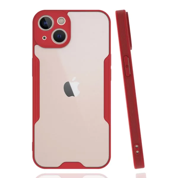 Apple İphone 14 Plus Kılıf Platin Silikon - Kırmızı