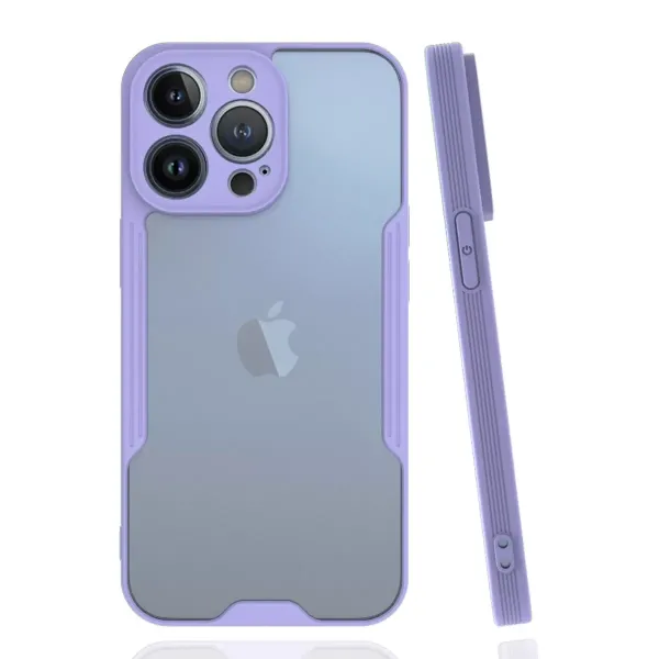 Apple İphone 14 Pro Kılıf Platin Silikon - Lila