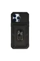 Apple İphone 14 Pro Max Kılıf Pars Lens Yüzüklü Silikon - Siyah