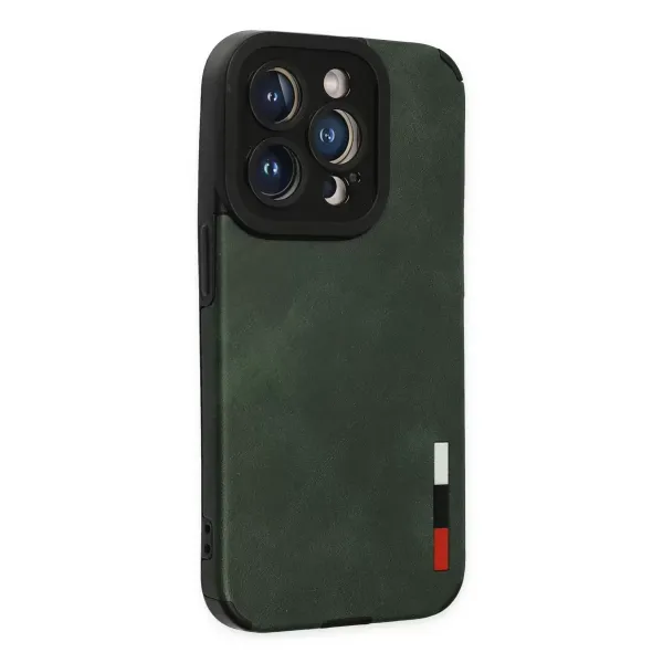 Apple İphone 14 Pro Max Kılıf Loop Deri Silikon - Yeşil
